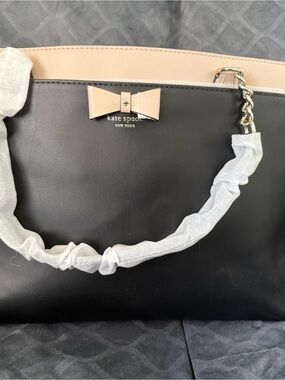 NWT kate spade Black and Blush Leather Bow Tote